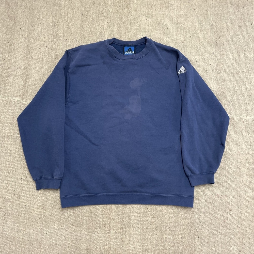 vintage Adidas Blank sweatshirt mens‎ medium Blue 1990s